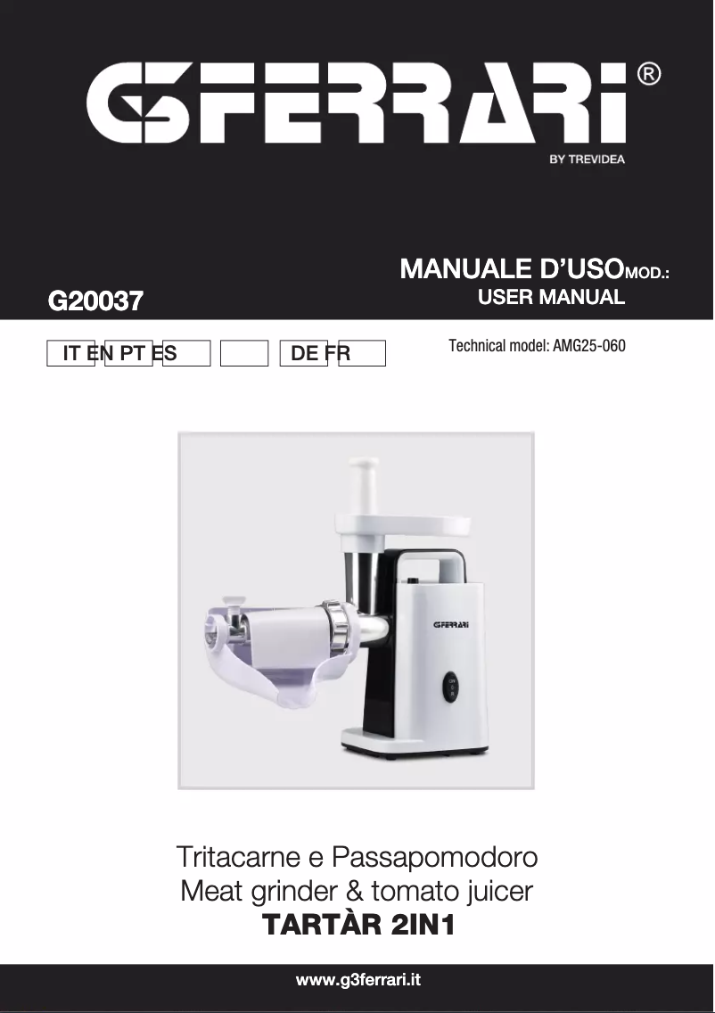 Image de la première page du manuel de l'appareil Tartàr 2in1 G20037