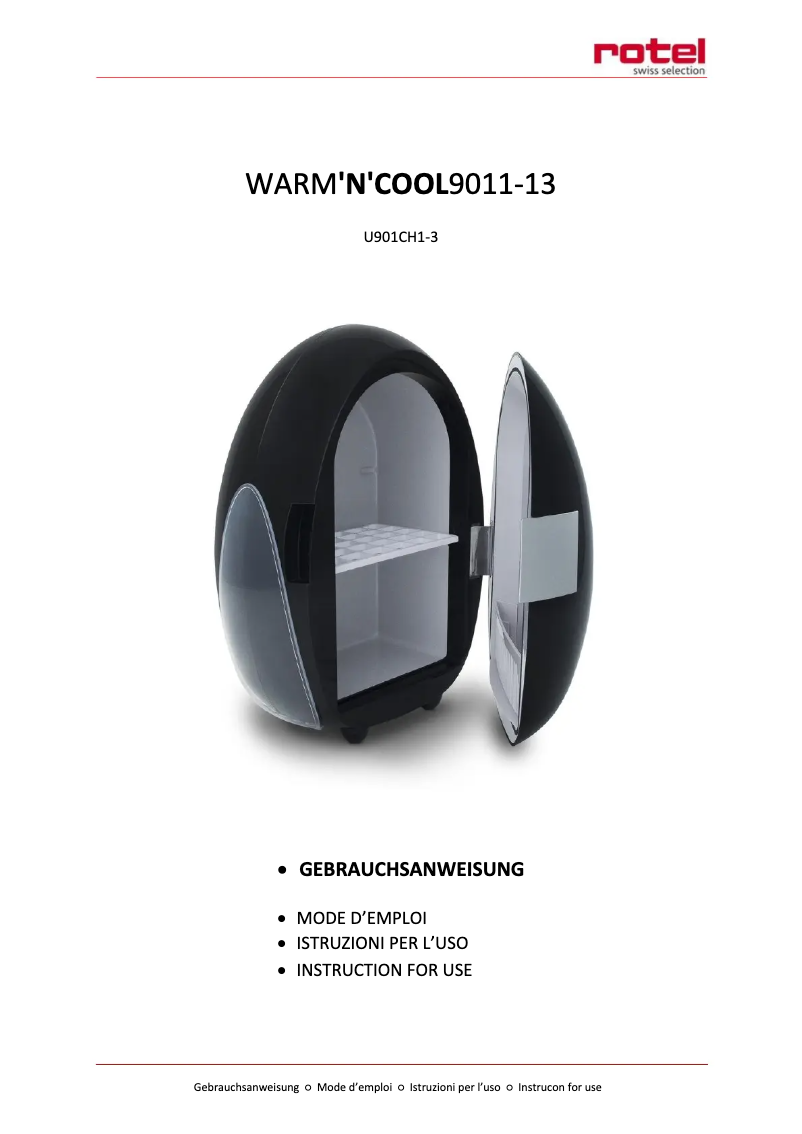 Page n°1 - Manuel utilisateur Rotel Warm'N'Cool 9012