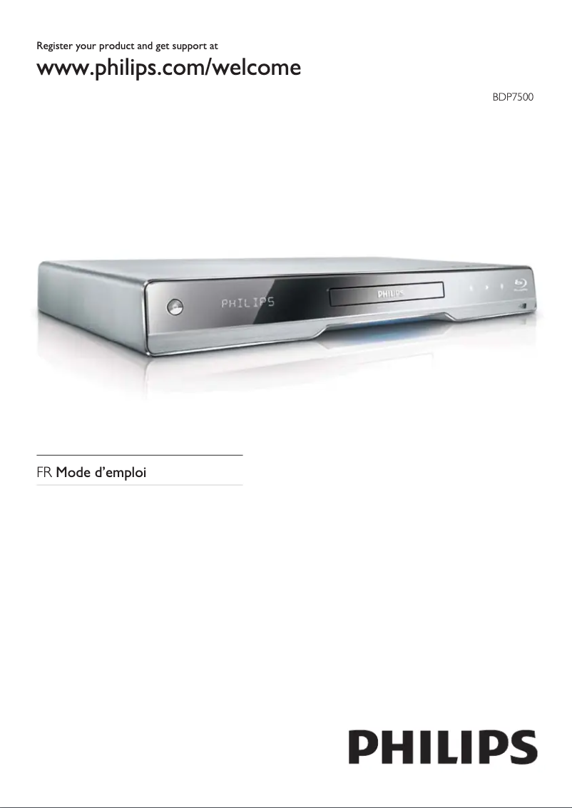 Image de la première page du manuel de l'appareil BDP7500SL