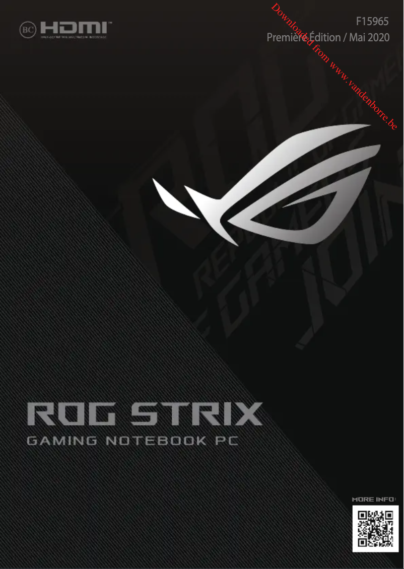 Page 1 de la notice Manuel utilisateur Asus ROG Strix G15