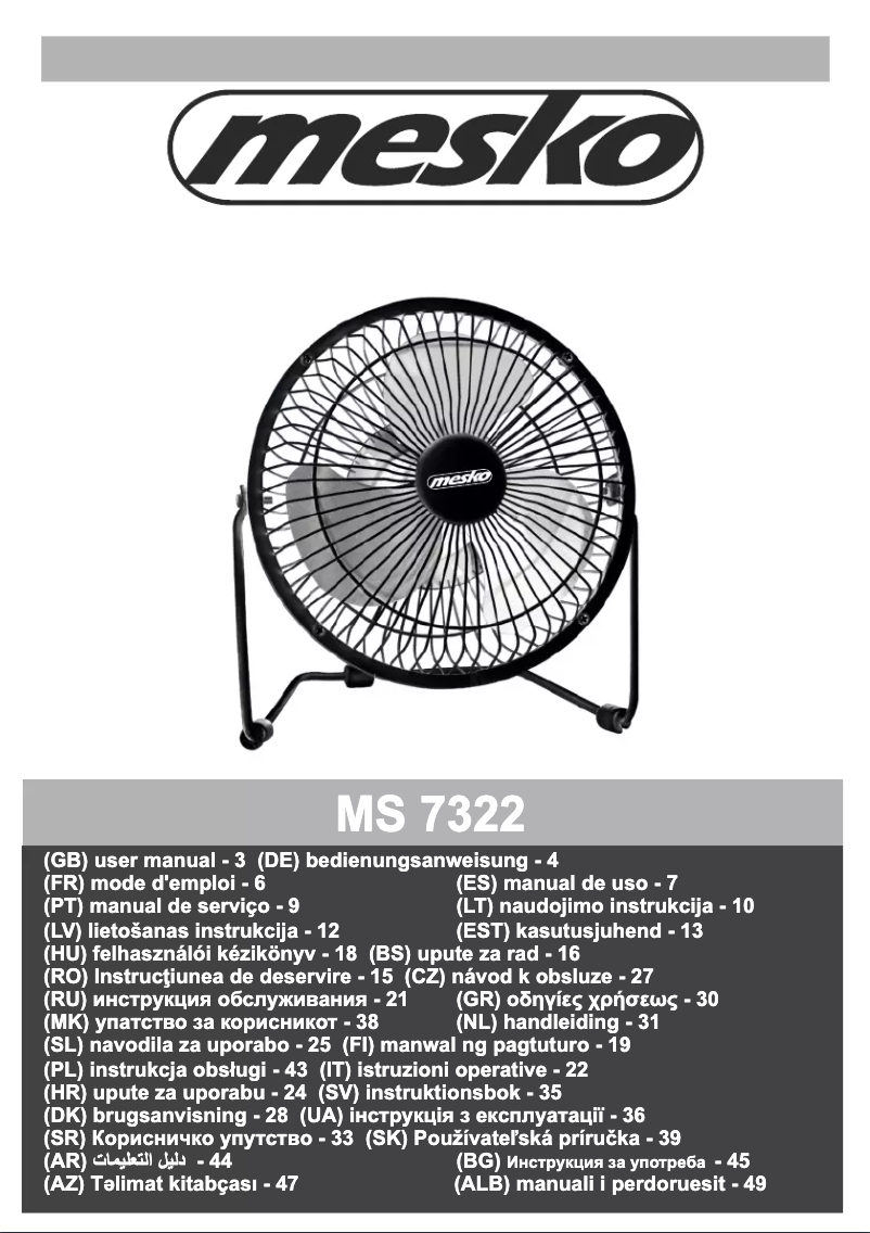 Page n°1 - Manuel utilisateur Mesko MS 7322
