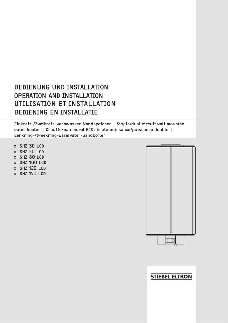 Page n°1 - Manuel utilisateur Stiebel Eltron SHZ 30 LCD