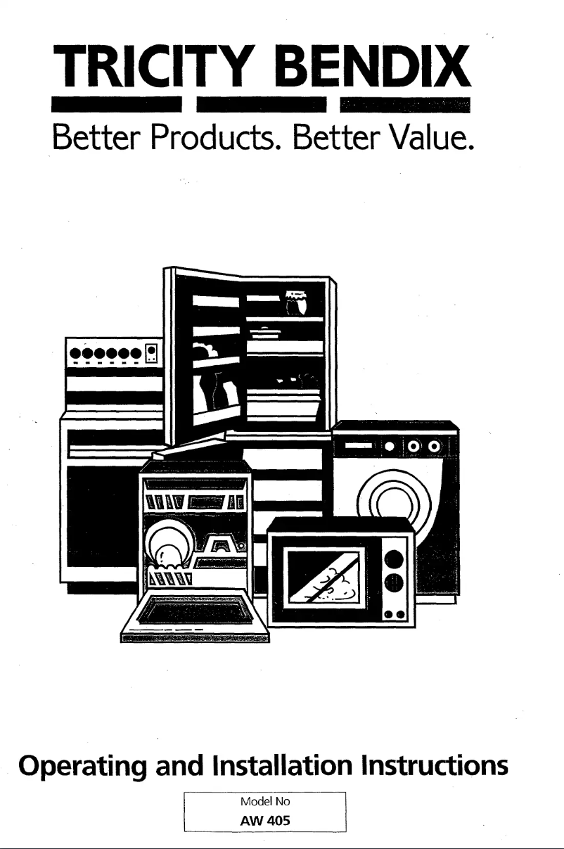 Page n°1 - Manuel utilisateur Tricity Bendix AW 405