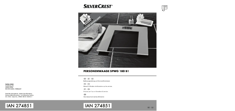 Page n°1 - Manuel utilisateur SilverCrest SPWG 180 B1