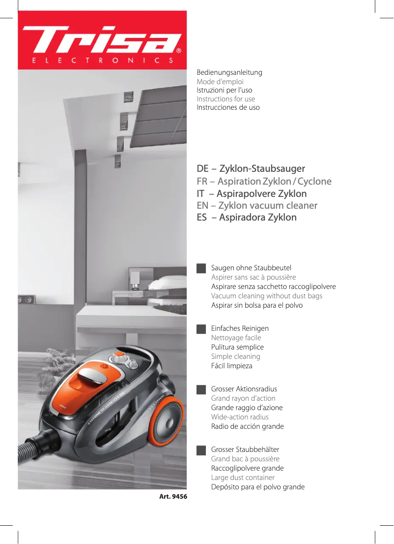 Page 1 de la notice Manuel utilisateur Trisa Cyclonic Classic Clean