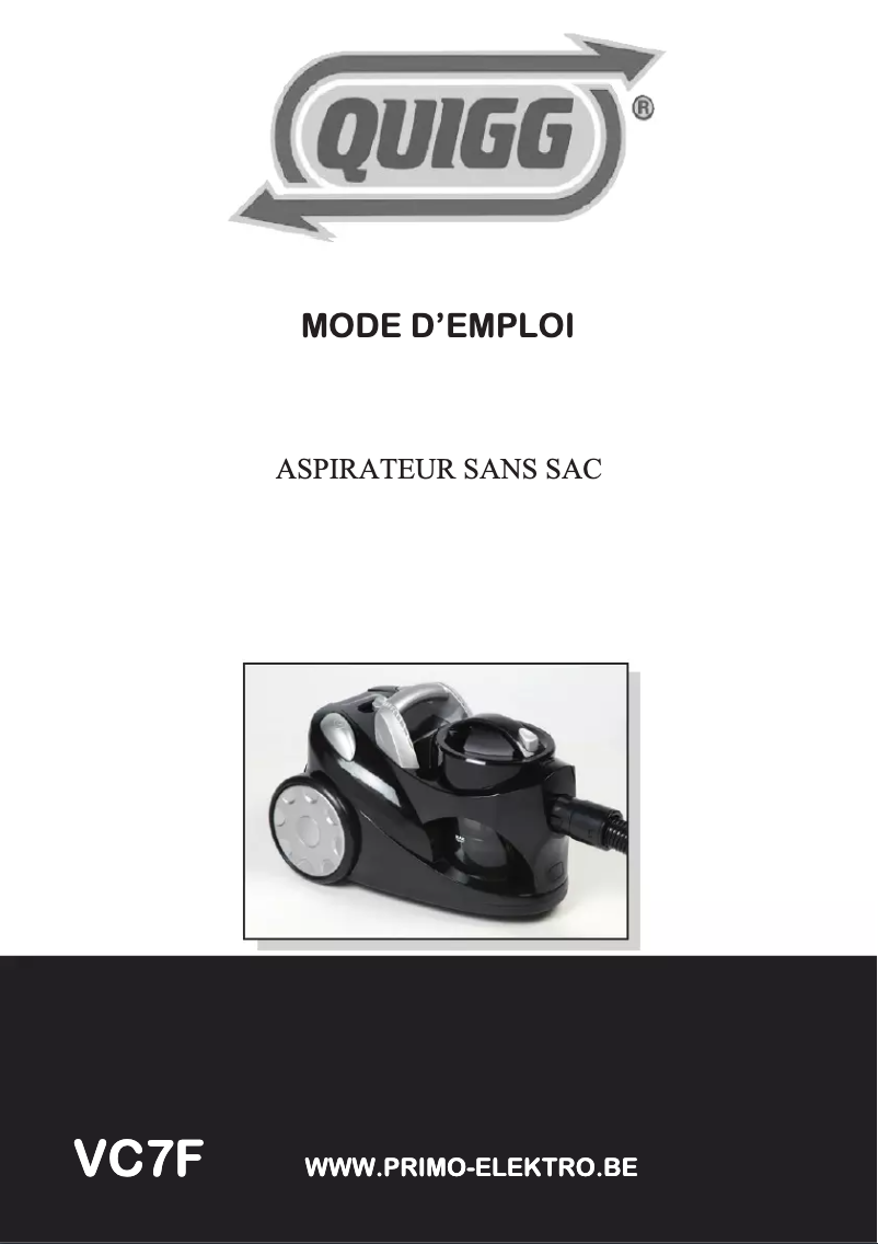 Page 1 de la notice Manuel utilisateur Quigg VC7