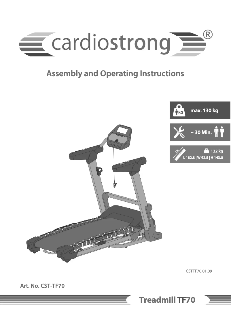 Page n°1 - Manuel utilisateur Cardiostrong TF70