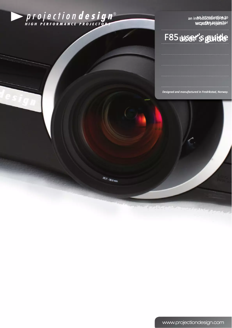 Page 1 de la notice Manuel utilisateur Barco F85