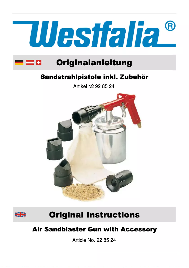 Page 1 de la notice Manuel utilisateur Westfalia 928524