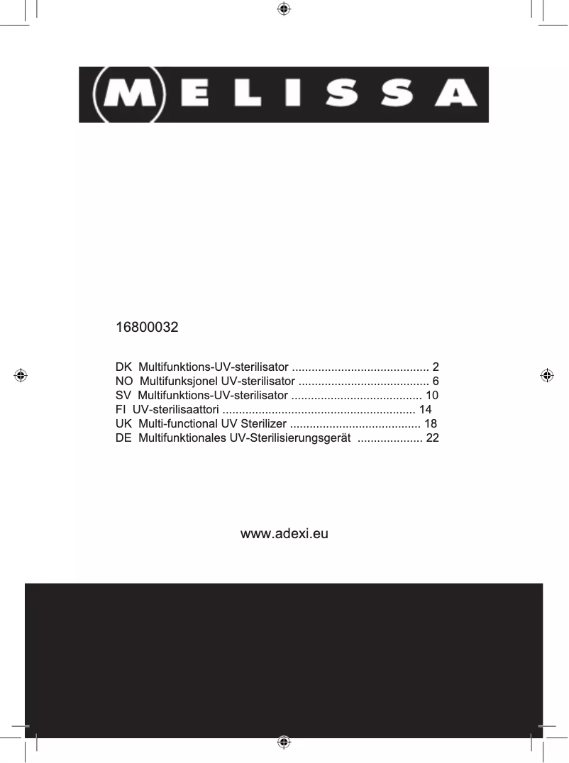 Página 1 del manual Manual de usuario Melissa 16800032