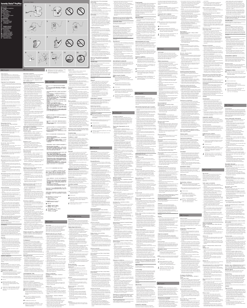 Image de la première page du manuel de l'appareil Serenity Choice Pro