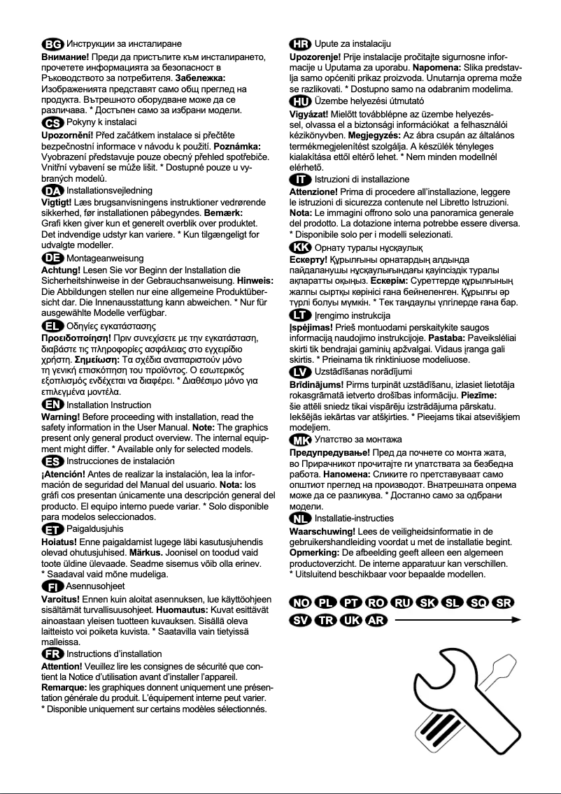 Page n°1 - Guide d'installation Electrolux ENT3LF31X1