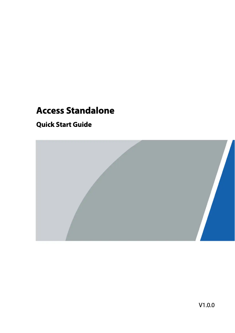Page n°1 - Guide de démarrage rapide Dahua Technology ASI2201H-DW