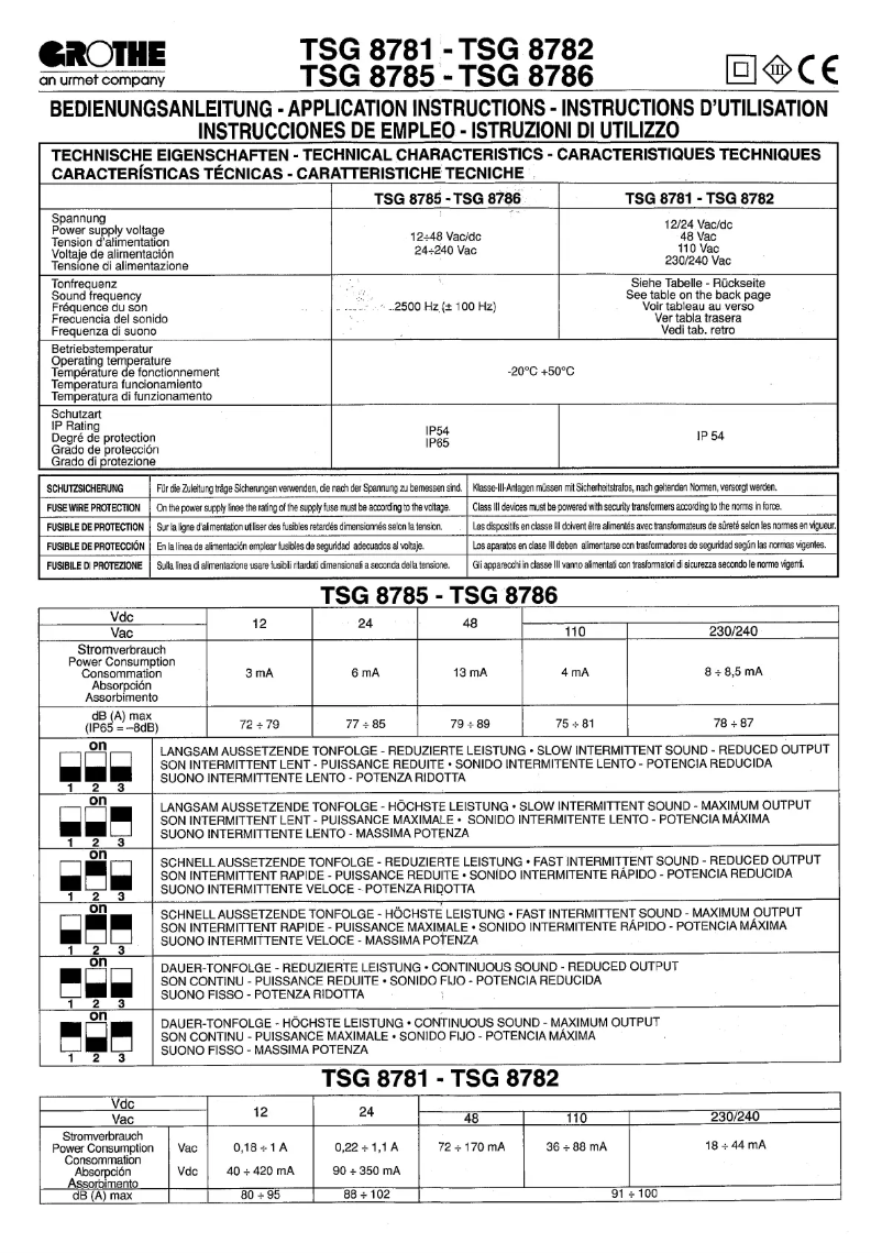 Page 1 de la notice Manuel utilisateur Grothe TSG 8781