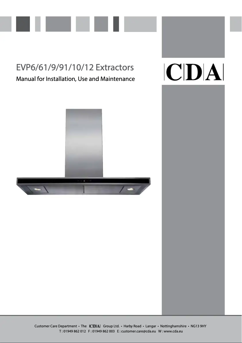 Page n°1 - Manuel utilisateur CDA EVP121