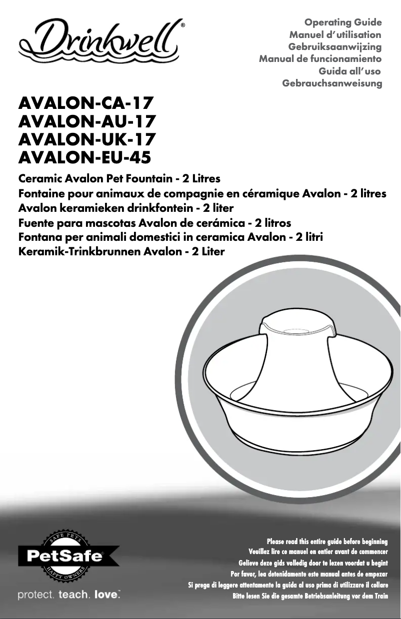 Image de la première page du manuel de l'appareil Drinkwell AVALON-EU-45