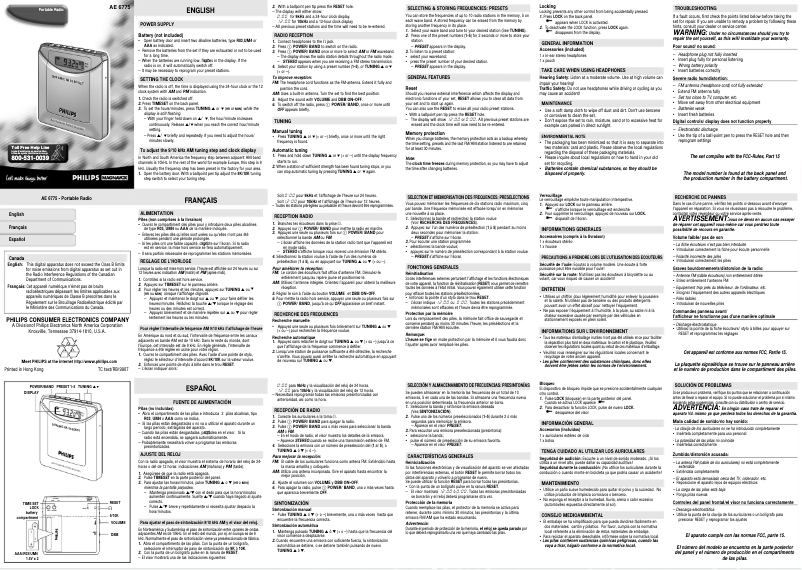 Imagen de la primera página del manual del dispositivo AE6775