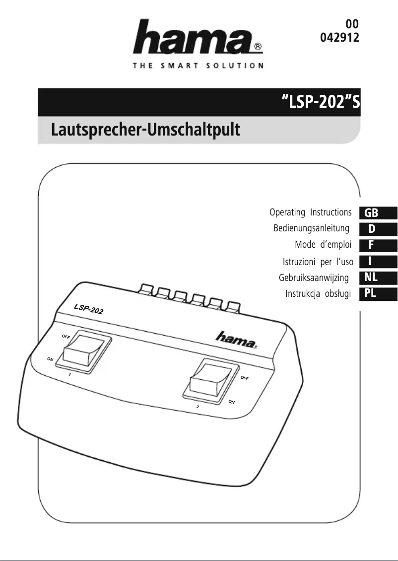 Page 1 de la notice Manuel utilisateur Hama LSP-202