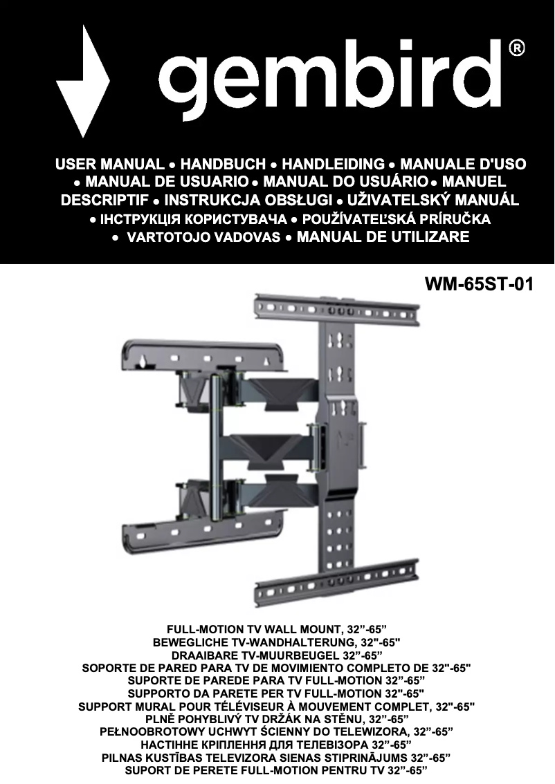 Page 1 de la notice Manuel utilisateur Gembird WM-65ST-01
