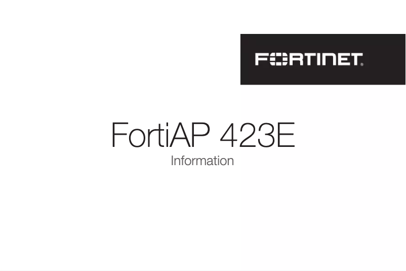 Page 1 de la notice Manuel utilisateur Fortinet FortiAP 421E