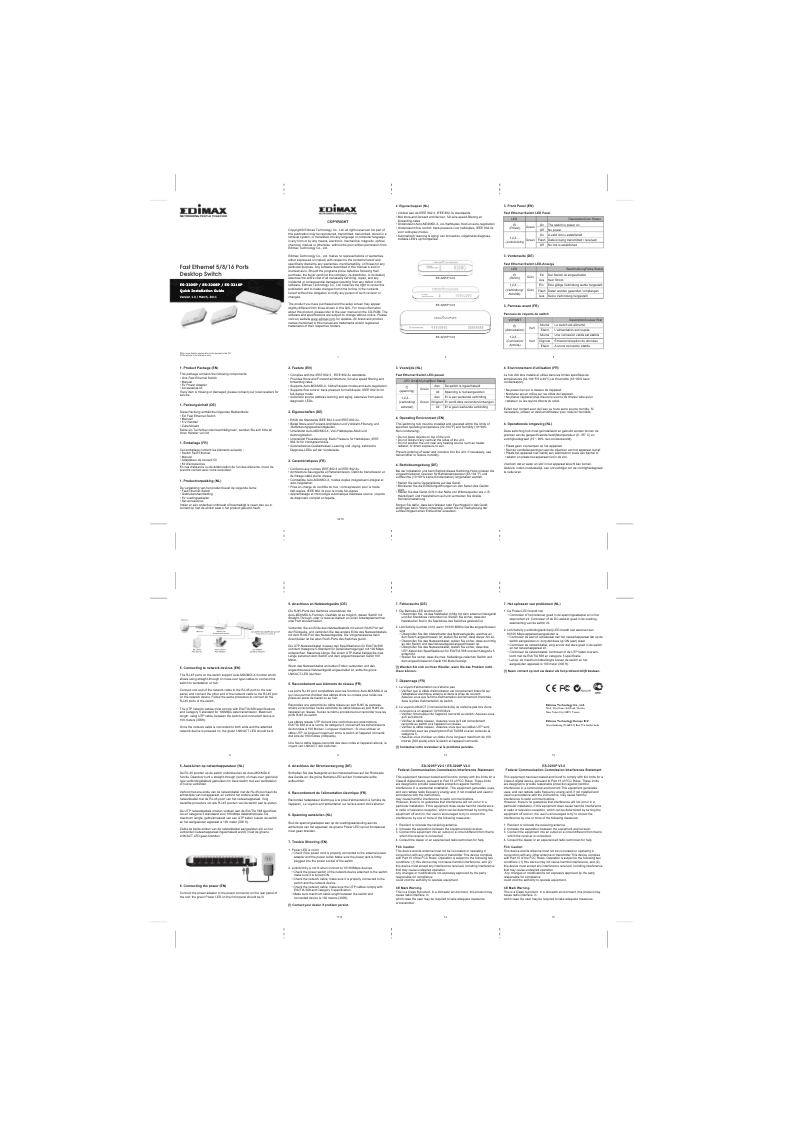 Page n°1 - Manuel utilisateur Edimax ES-3208P