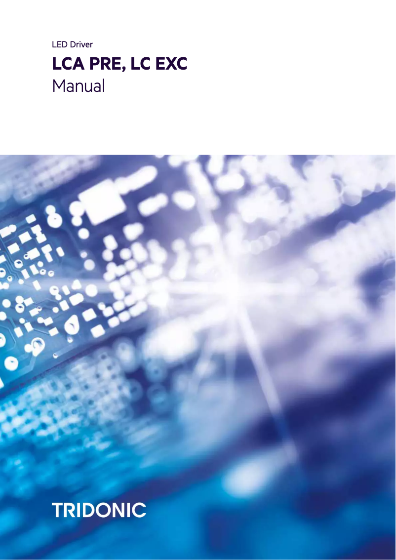 Page n°1 - Manuel utilisateur Tridonic LCA PRE