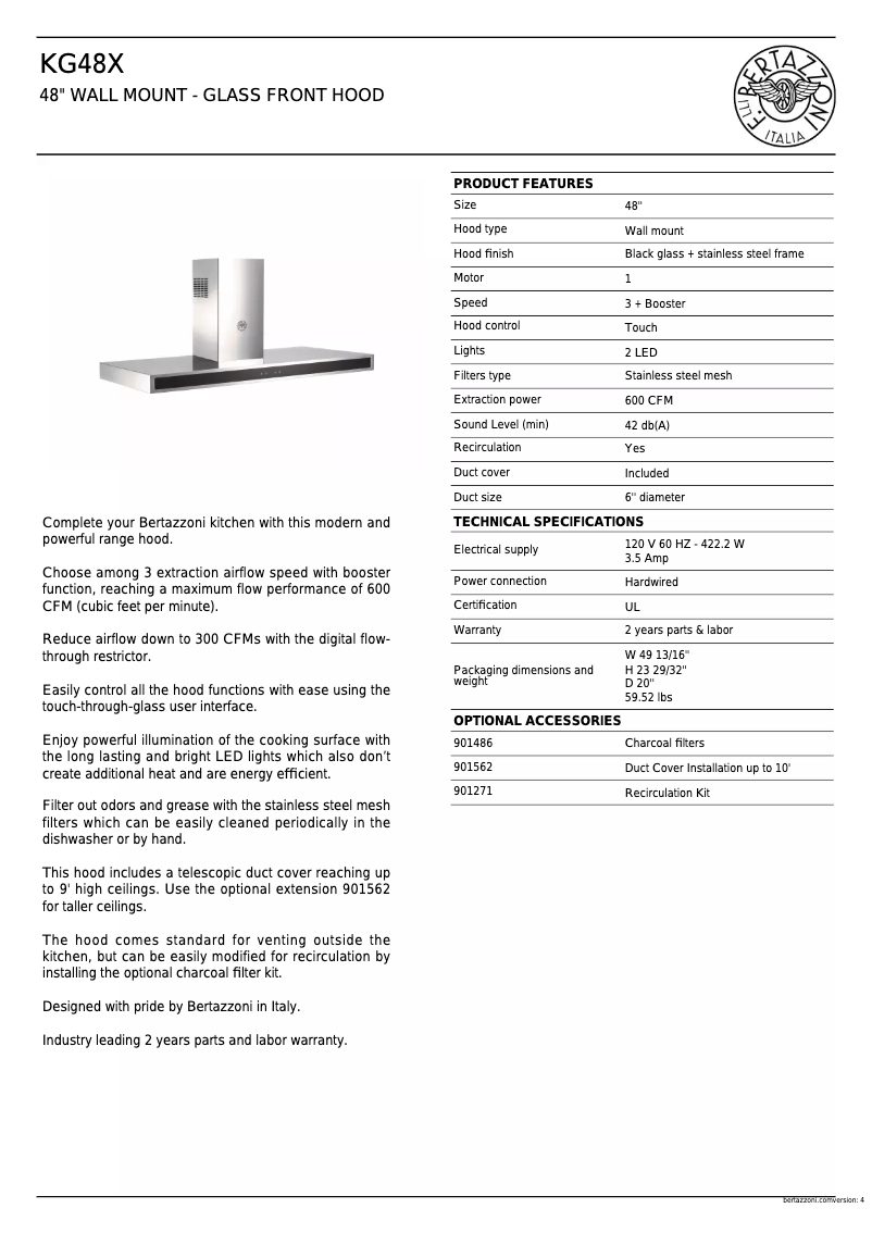 Image de la première page du manuel de l'appareil KG48X