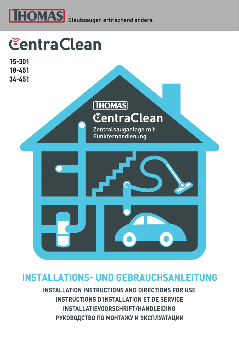 Page 1 de la notice Manuel utilisateur Thomas CentraClean 15-301