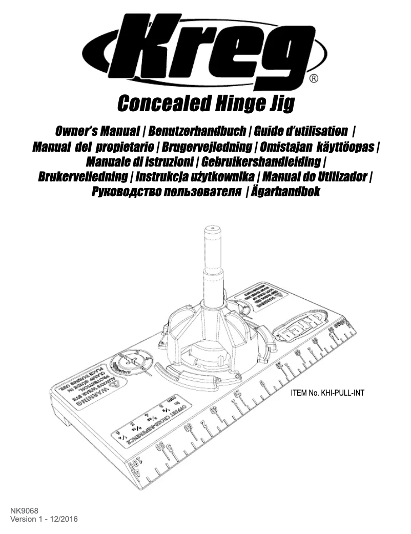 Page n°1 - Manuel utilisateur Kreg Concealed Hinge Jig