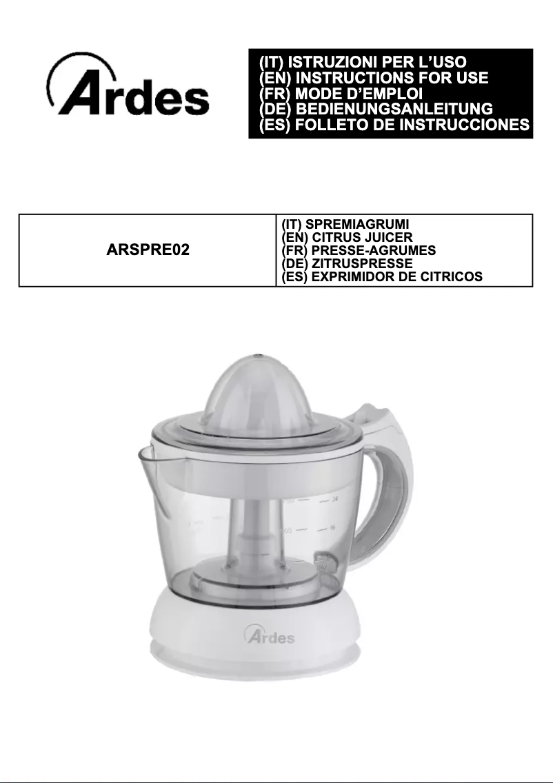 Page n°1 - Manuel utilisateur Ardes Tango ARSPRE02