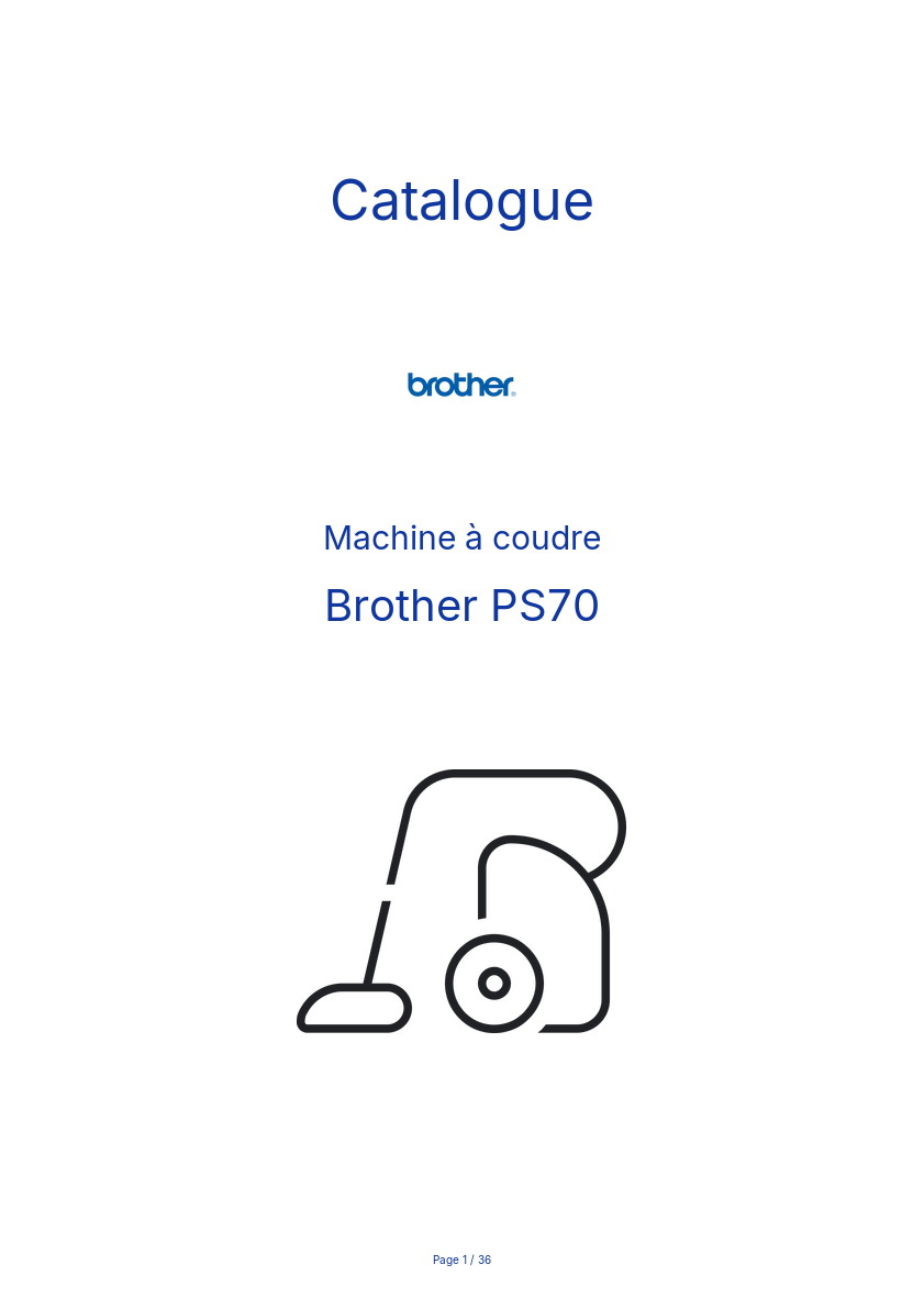 Page n°1 - Catalogue Brother PS70