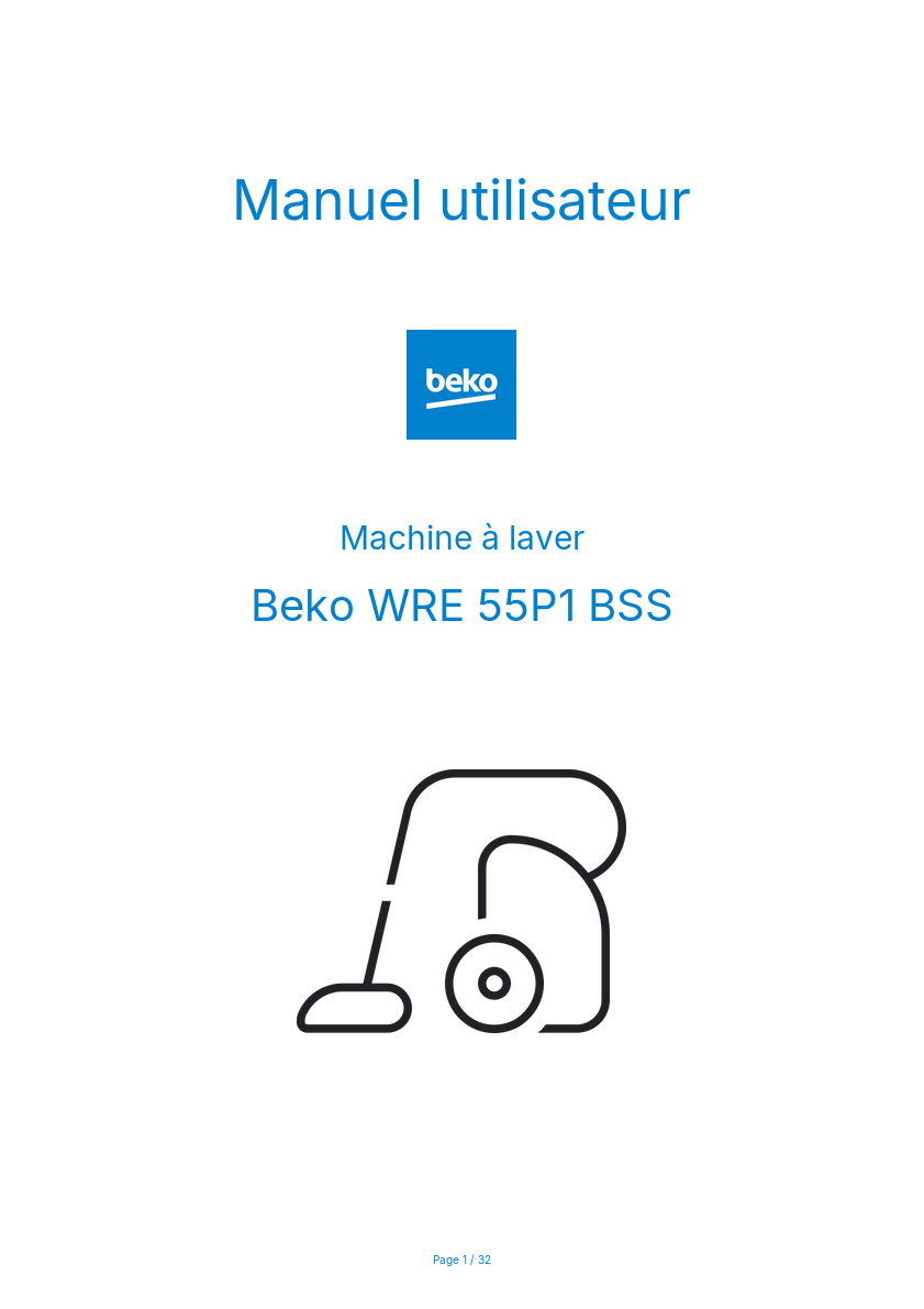 Image de la première page du manuel de l'appareil WRE 55P1 BSS
