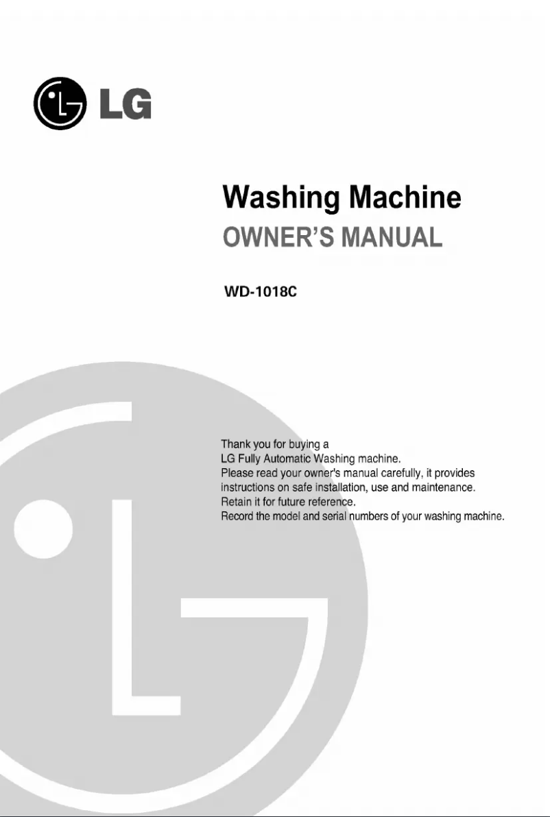 Page 1 de la notice Manuel utilisateur LG WD-1018C