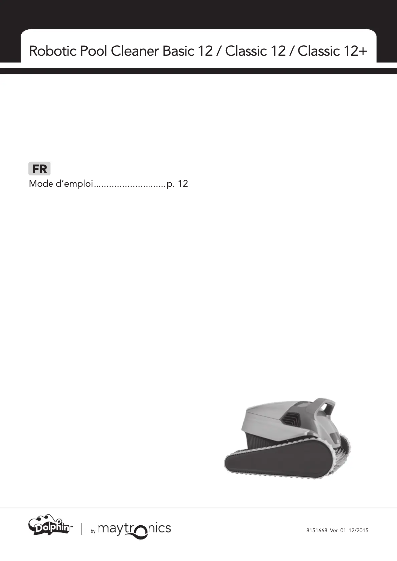 Page 1 de la notice Manuel utilisateur Maytronics Dolphin Quantum