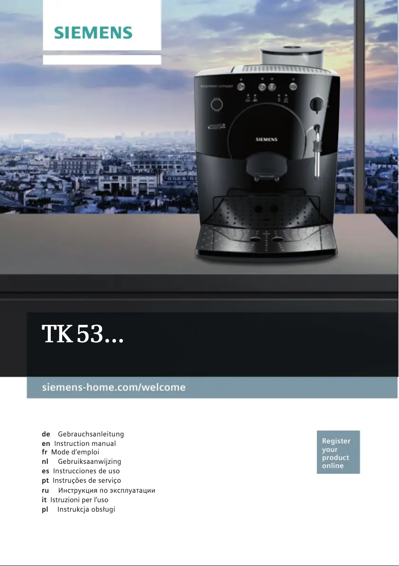 Page n°1 - Manuel d'utilisation et d'entretien Siemens TK53009
