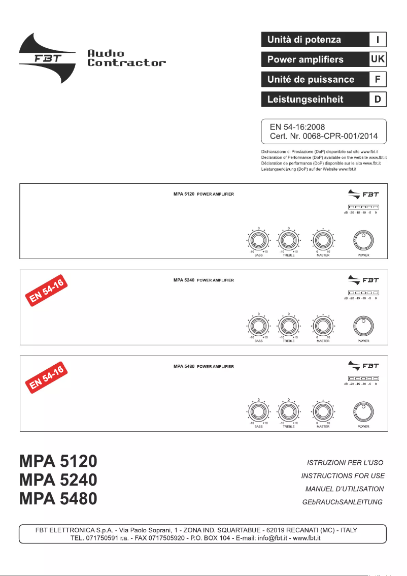 Image de la première page du manuel de l'appareil MPA 5120