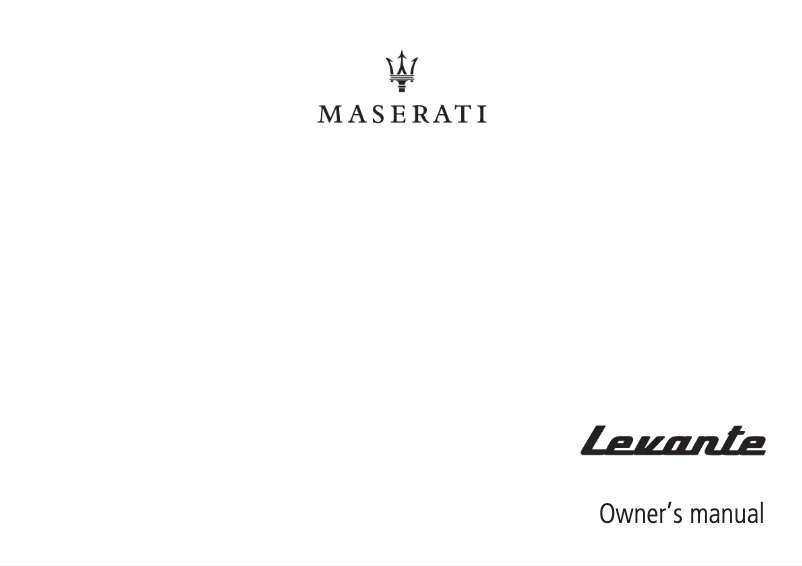 Page n°1 - Manuel utilisateur Maserati Levante (2018)