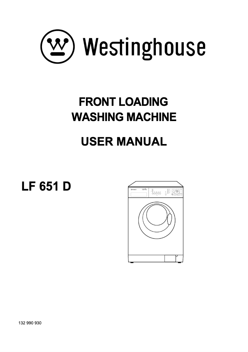 Page 1 de la notice Manuel utilisateur Westinghouse LF651D