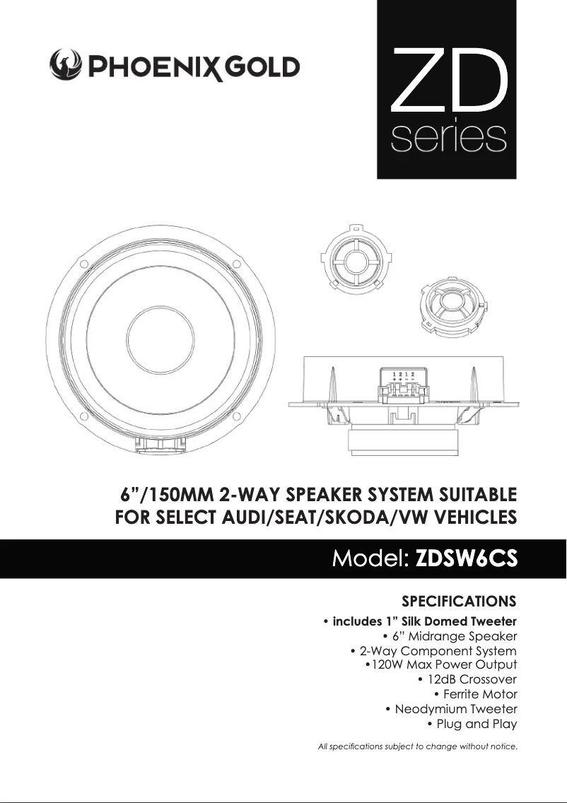 Page 1 de la notice Manuel utilisateur Phoenix Gold ZDSW6CS