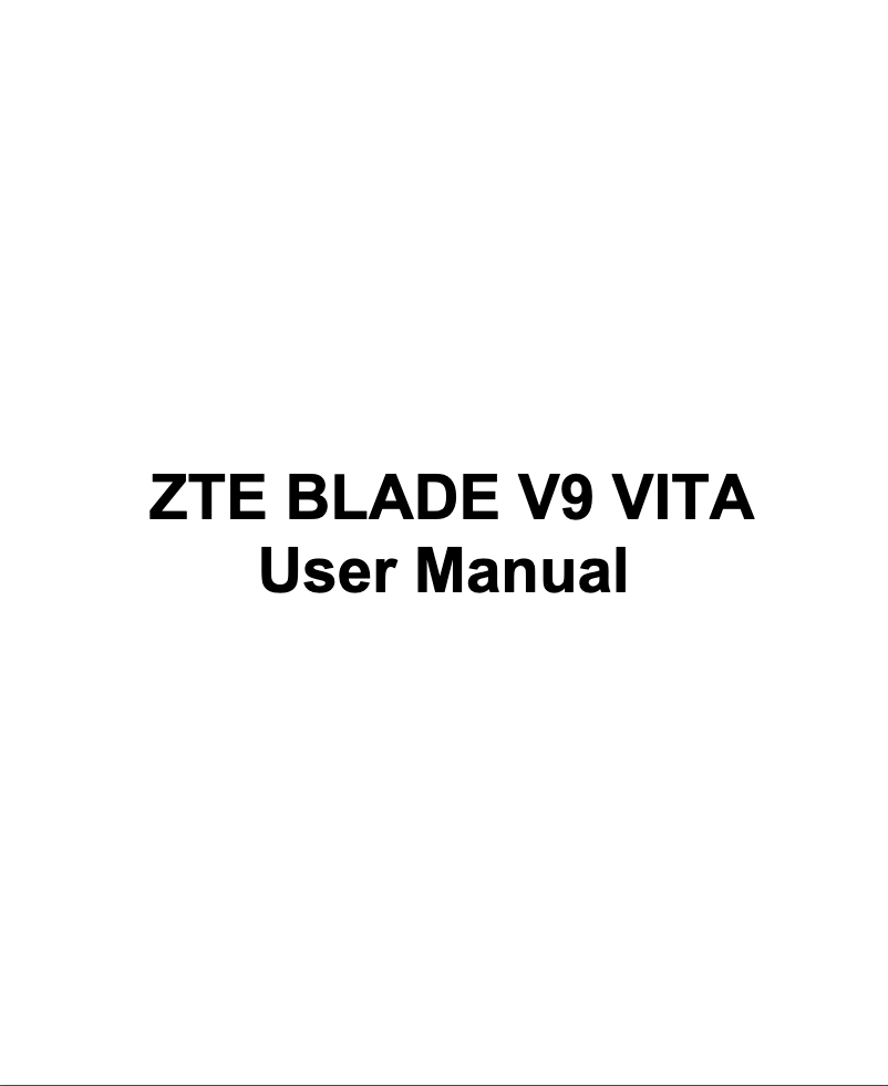 Page 1 de la notice Manuel utilisateur ZTE Blade V9 Vita