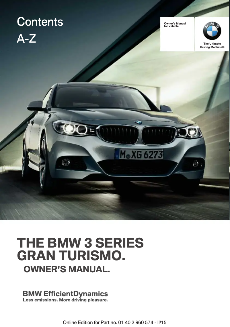 Página 1 del manual Manual de usuario BMW 328i xDrive Gran Turismo (2015)