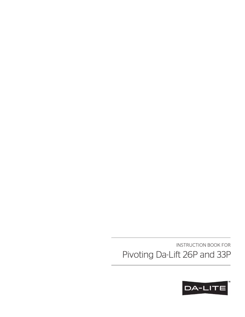 Page 1 de la notice Manuel utilisateur Da-Lite Da-Lift 8142E