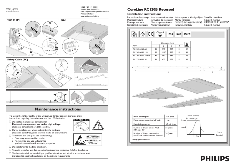 Image de la première page du manuel de l'appareil RC120LED3412