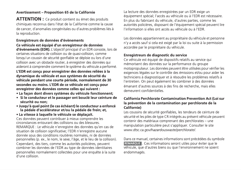Page 1 de la notice Manuel utilisateur Honda Odyssey (2015)