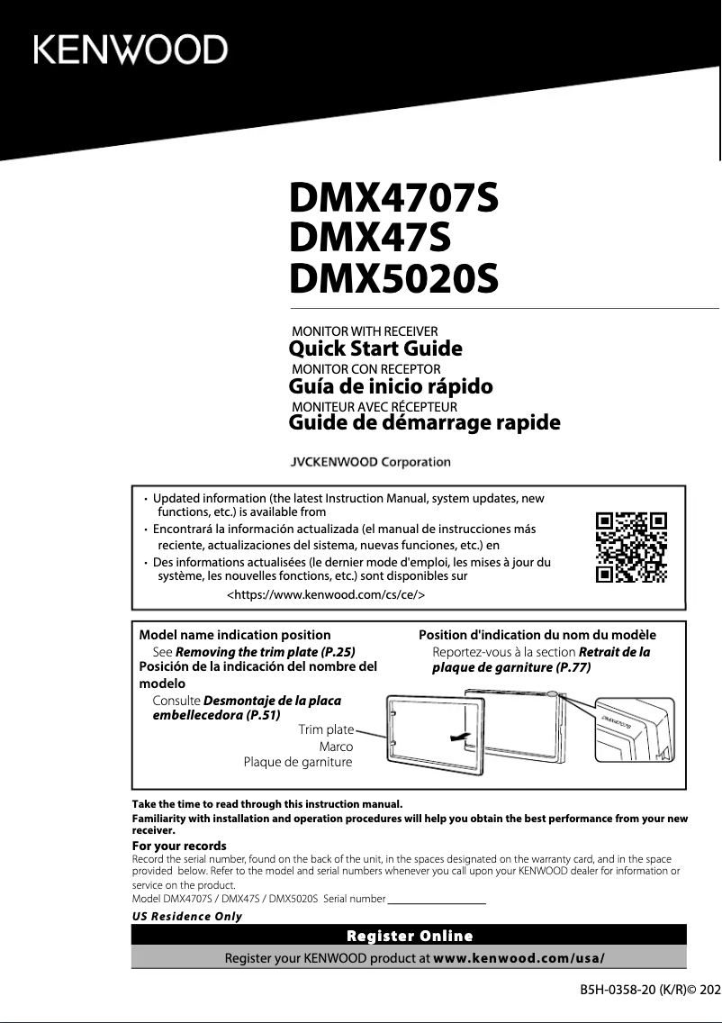 Page n°1 - Manuel utilisateur Kenwood DMX47S