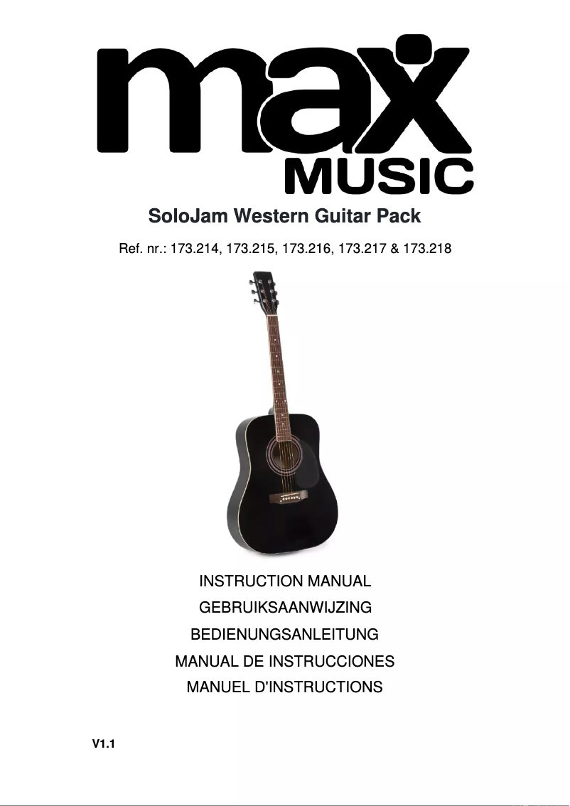 Page n°1 - Manuel utilisateur MAX SoloJam Western
