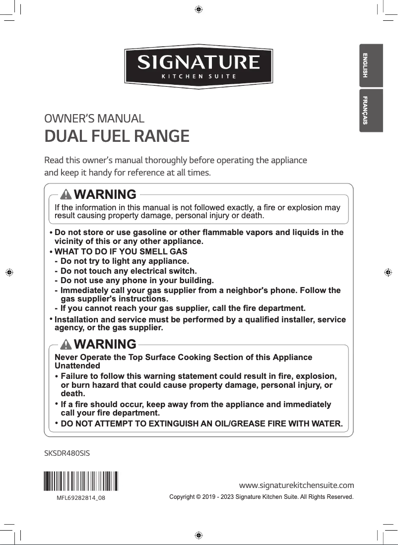 Page 1 de la notice Manuel utilisateur Signature SKSDR480SIS