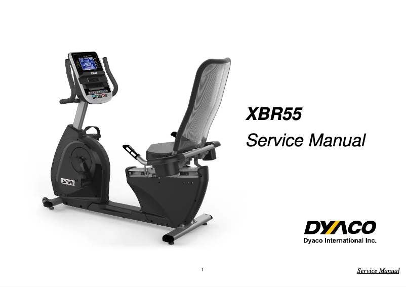 Page 1 de la notice Manuel utilisateur Spirit Fitness XBR55