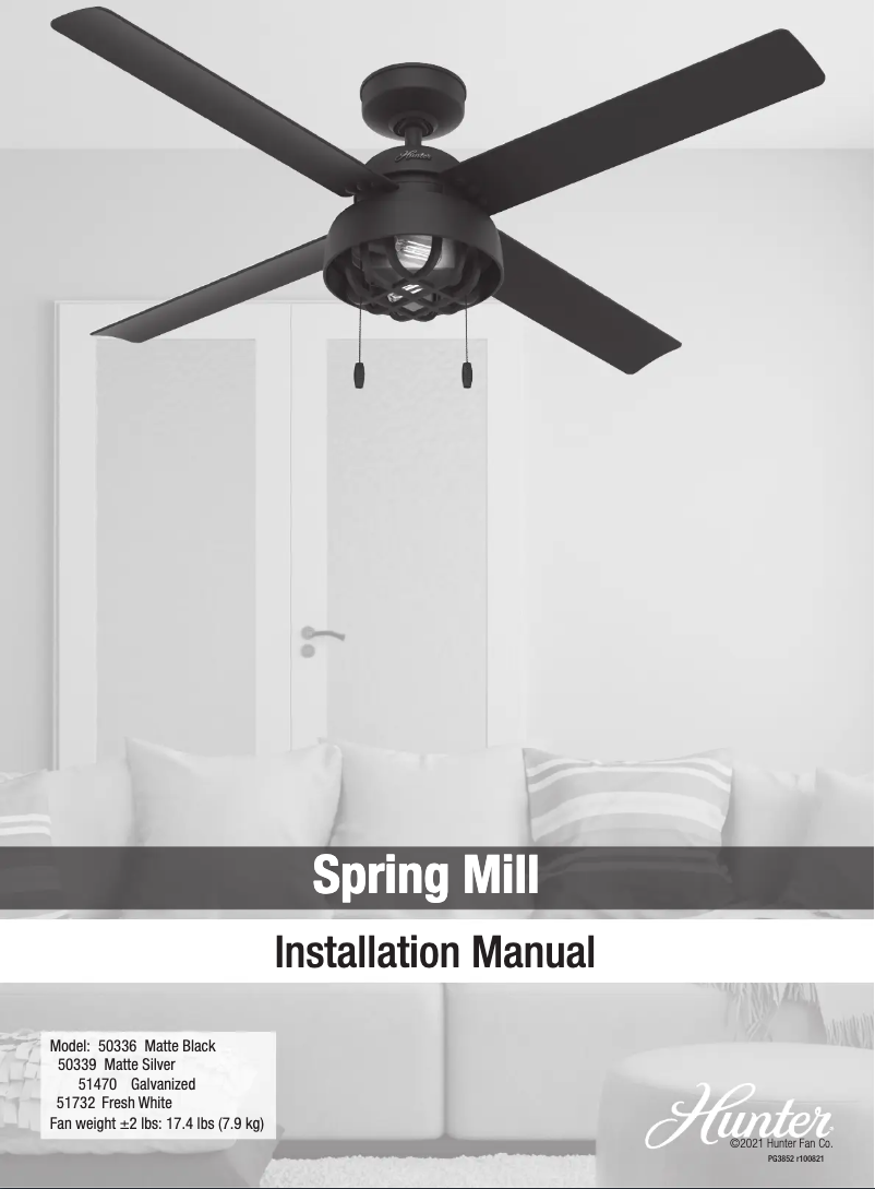 Image de la première page du manuel de l'appareil Spring Mill 51732