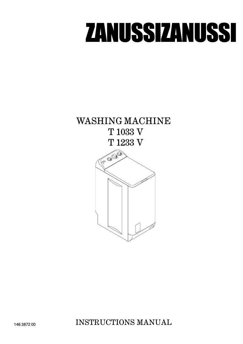 Page n°1 - Manuel utilisateur Zanussi T 1033 V